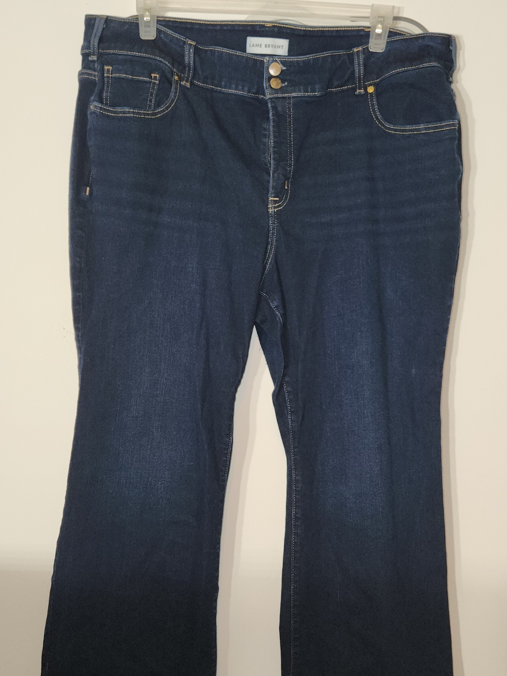 Lane Bryant Dark Wash Jeans 22S (Short) Boot Cut, High-Rise Tighter Tummmy Tech